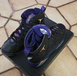 Jordan 7  Gs Black And Purple Y6.5.